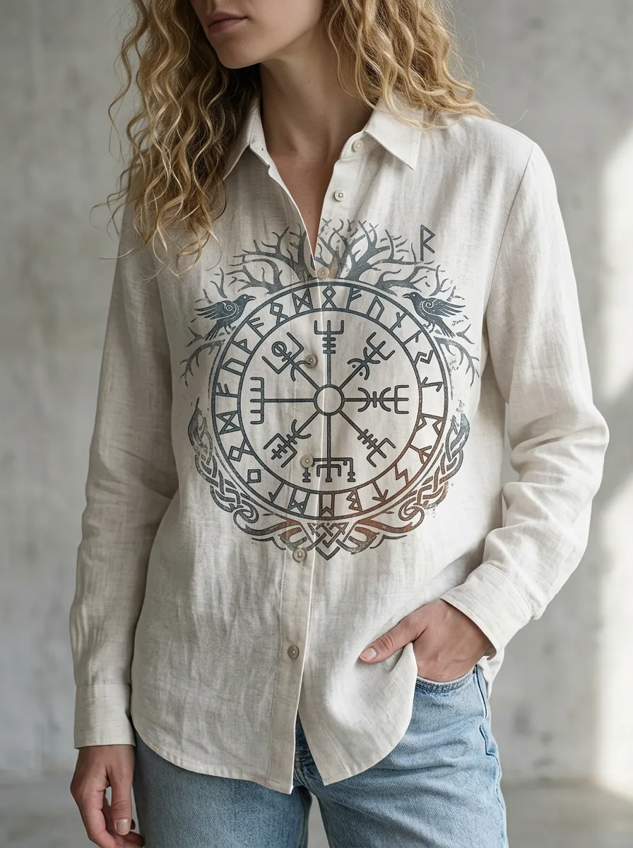 Viking Norse Raven Casual Shirt