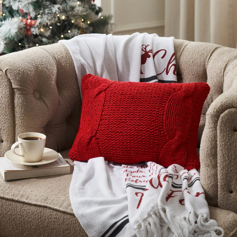 Modern Knit Decorative Accent Pillow