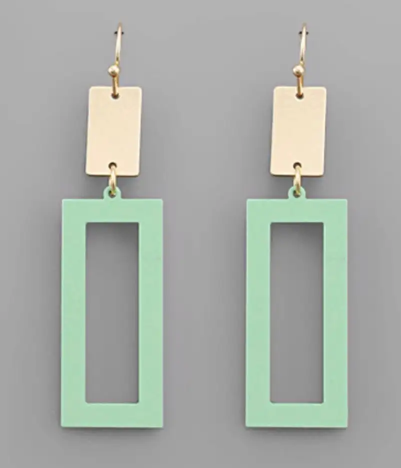 Coated Recta Gle Earrings