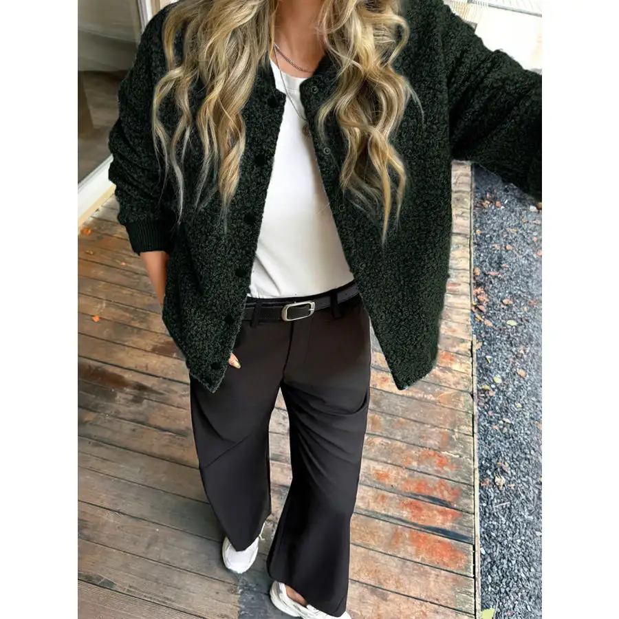 Snap Down Dropped Shoulder Jacket