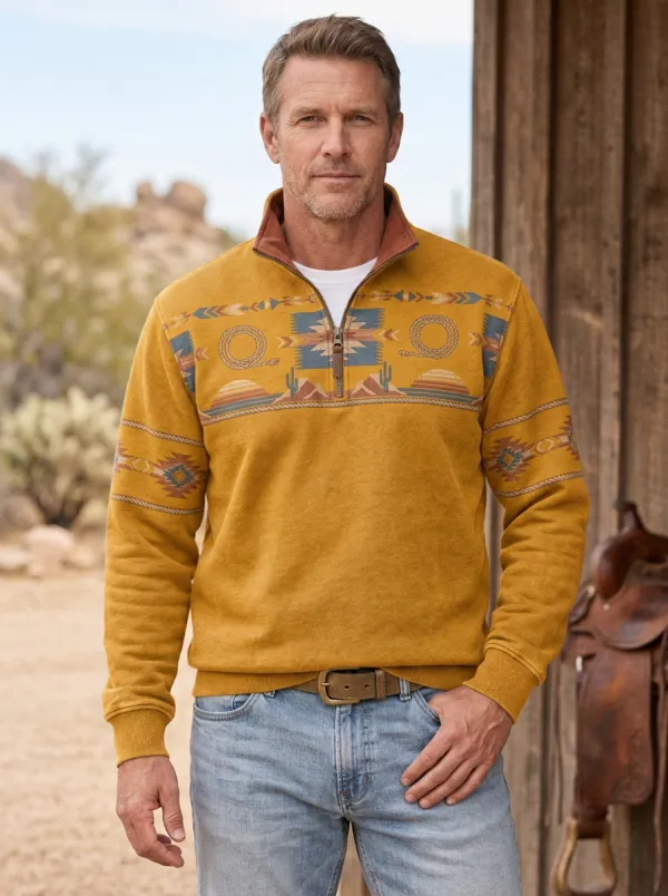 Frontier Desert Lasso Detail Men's Western Sweatshirt