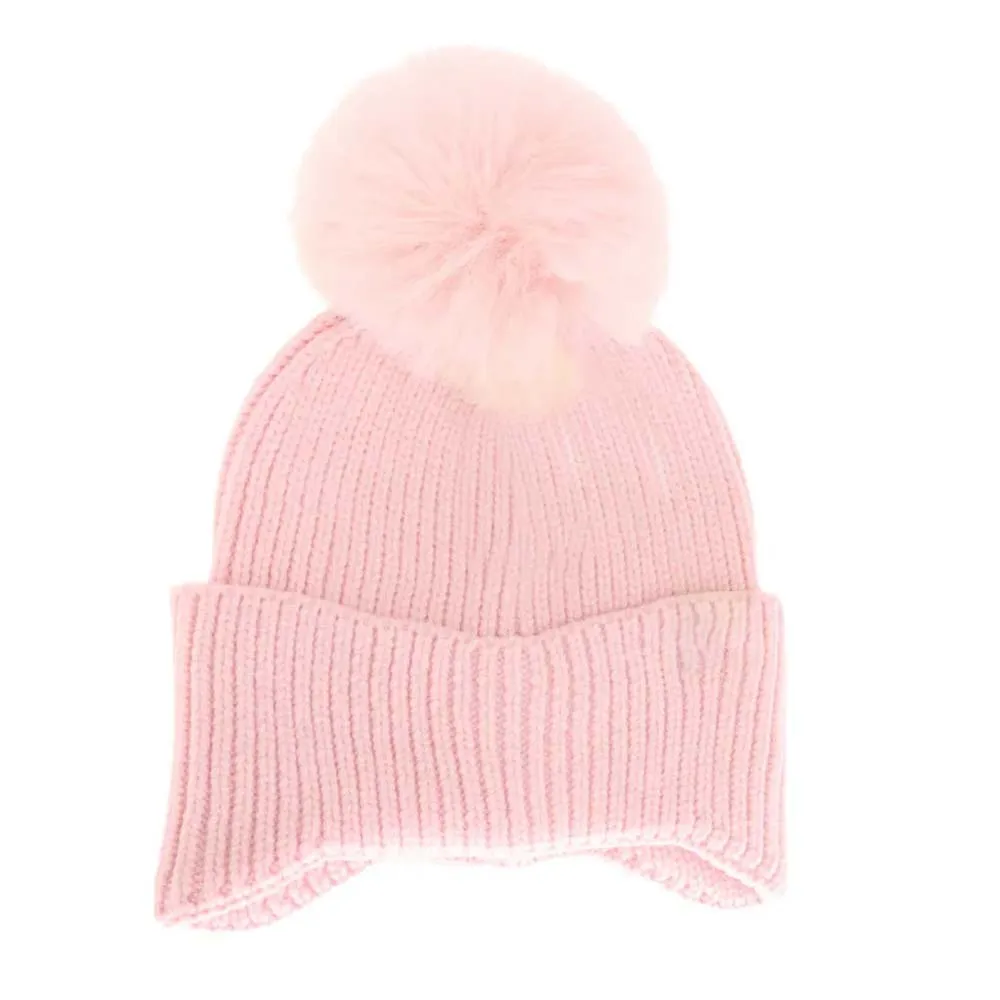 Ear Flap Pom Beanie