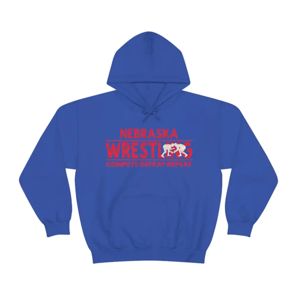 Relaxed Motivational Text Wrestling Graphic Pullover Hoodie