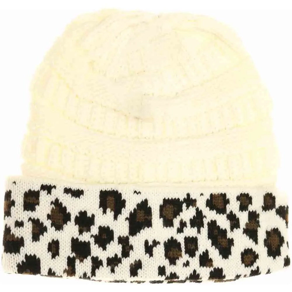 Cuff Leopard Print Beanie