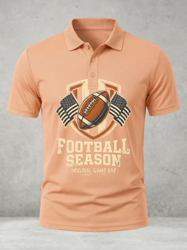 Football Inspired Casual Polo Shirt