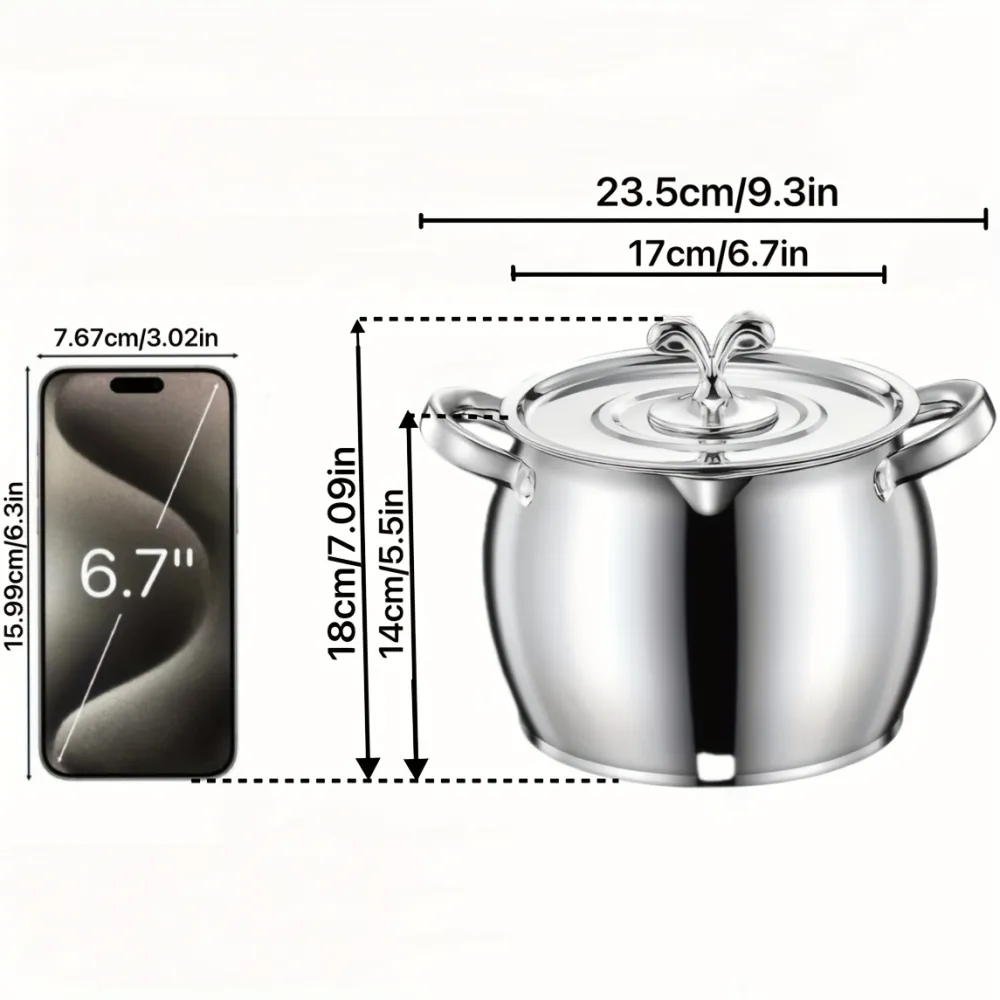 Thickened Stainless Steel Lard Pot Set, Multi-Functional Cookware for Rendering and Storing Fats