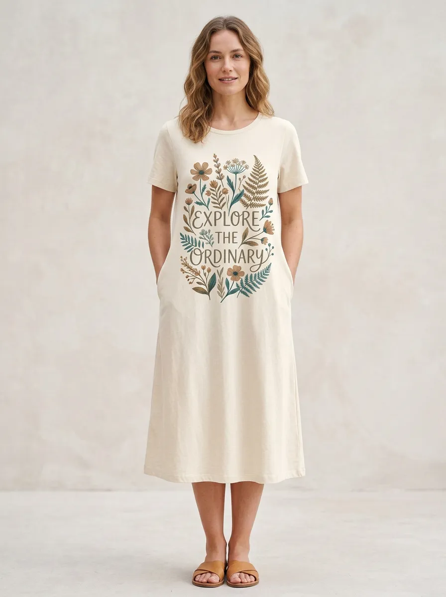 Nature Lover Explore The Ordinary Floral T-Shirt Dress