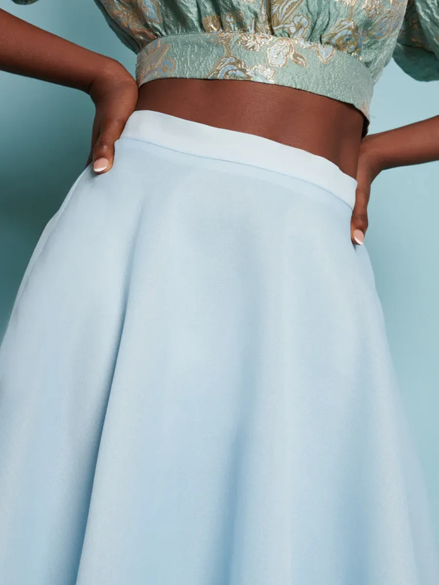 Pleat Midi Skirt