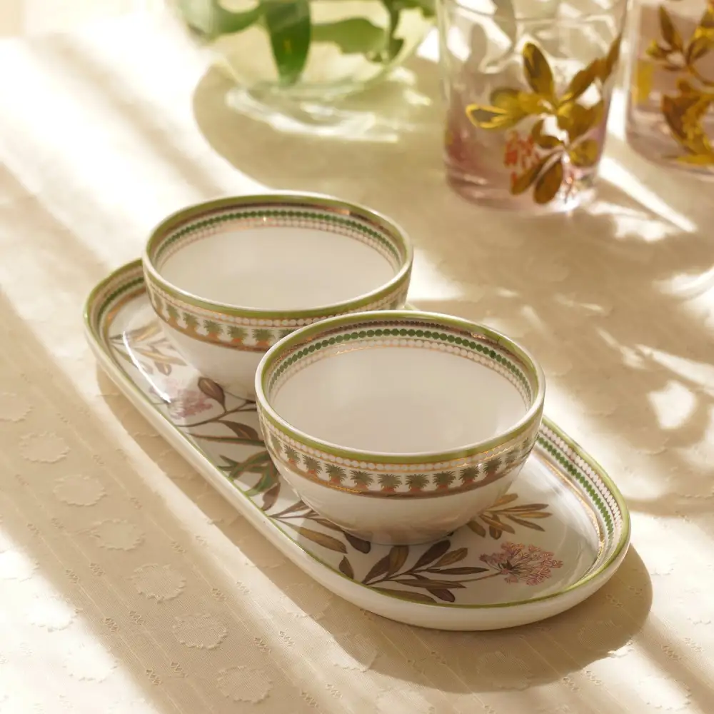 Green Porcelain Serving Set