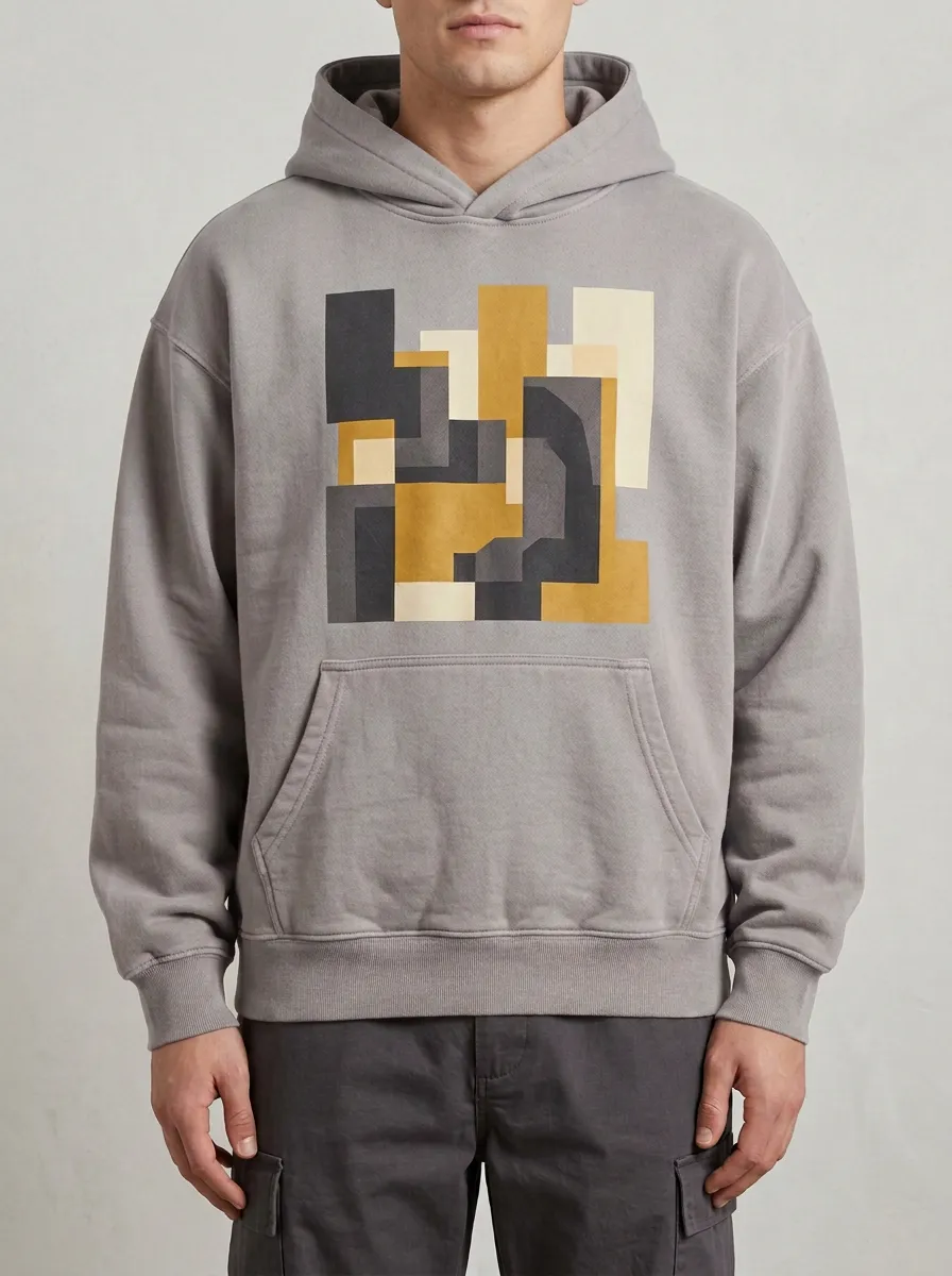 Textured Abstract Geometric Art Hoodie