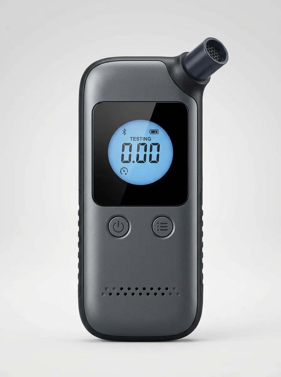 Portable Digital Breath Alcohol Tester Bluetooth Enabled Design