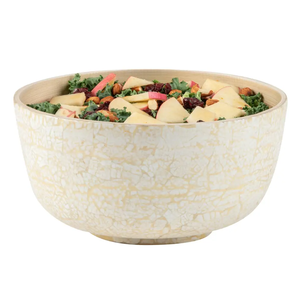 Soft Edge Spun Bamboo Salad Bowl