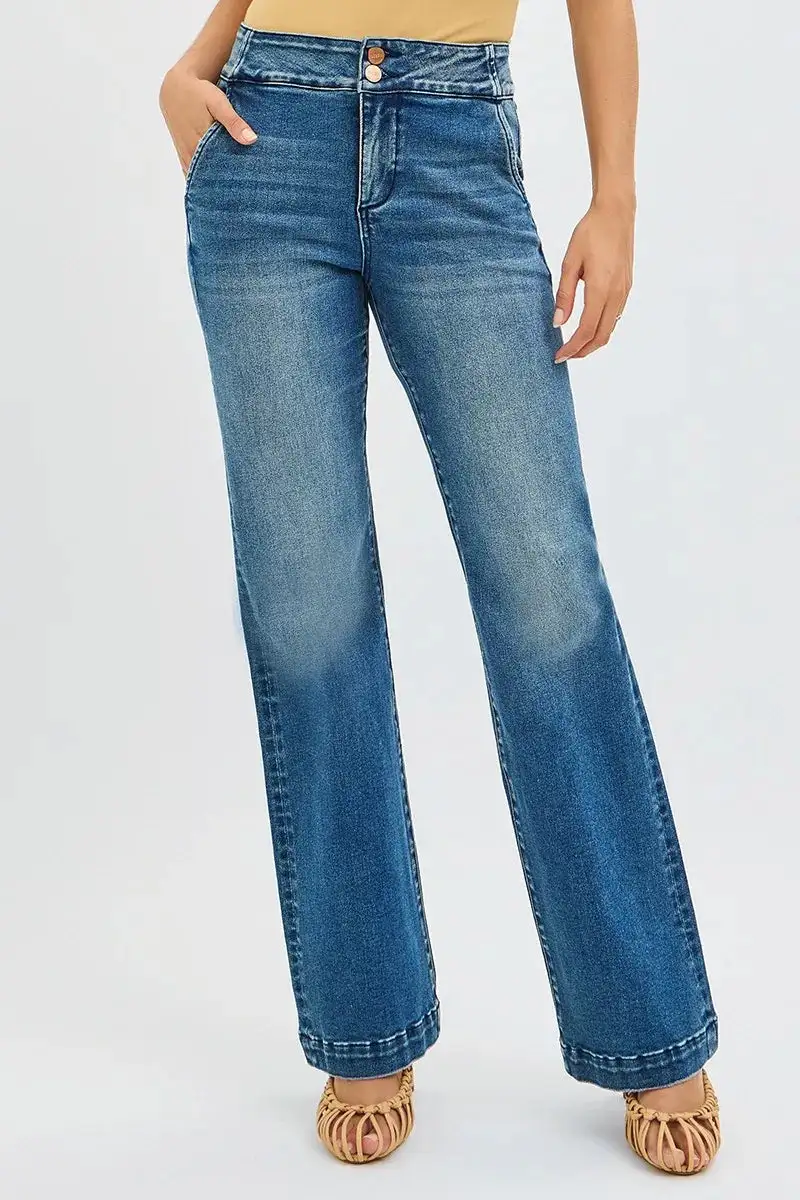 High Rise Bootcut Stretch Jeans