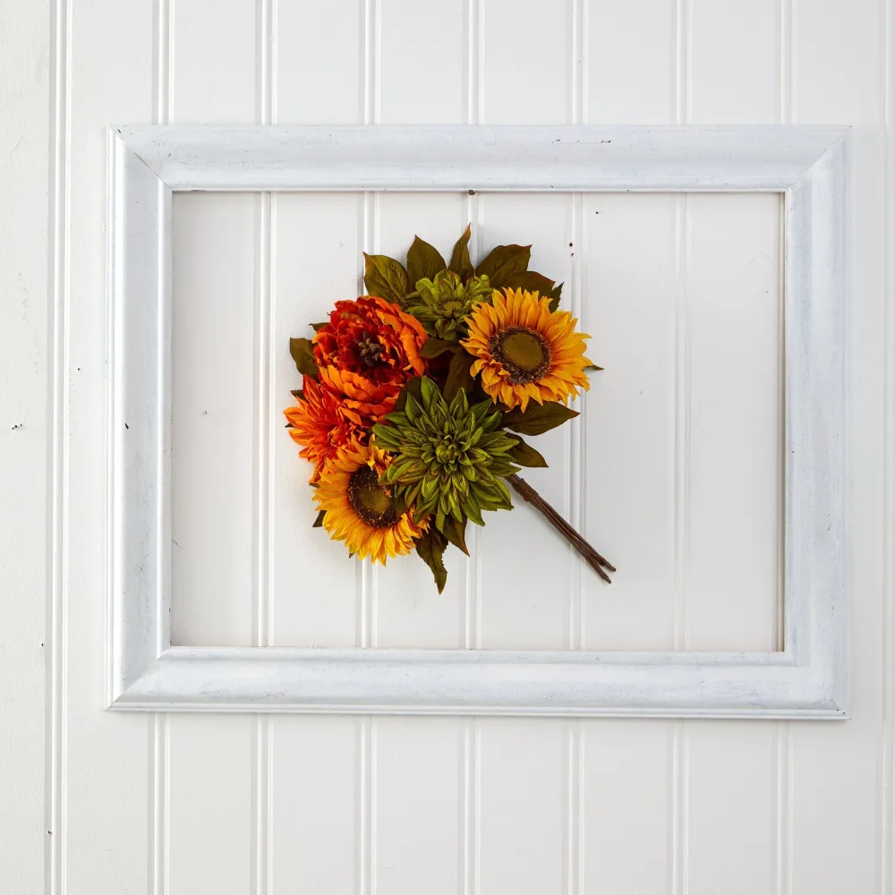 Peony Dahlia and Sunflower Artificial Flower Bouquet