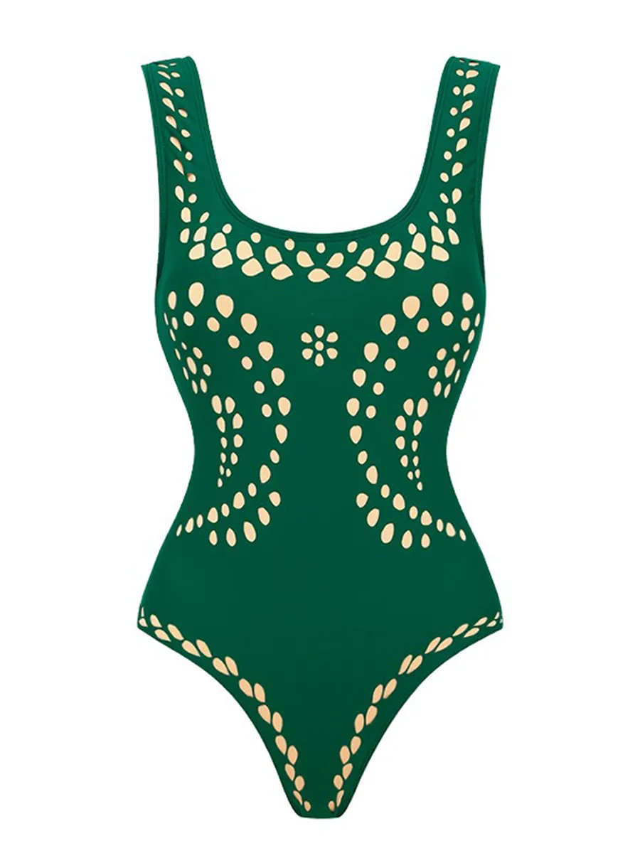 Elise Solid-Color Swimsuit Set