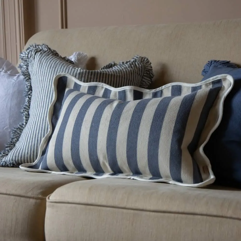 Curated Striped Scalloped-Edge Accent Cushion