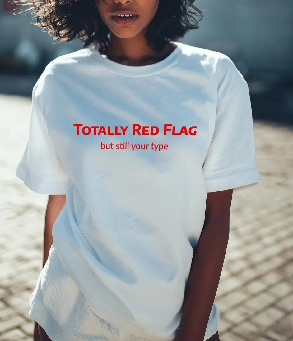 Red Totally Red Flag Oversized Baggy Fit T-Shirt