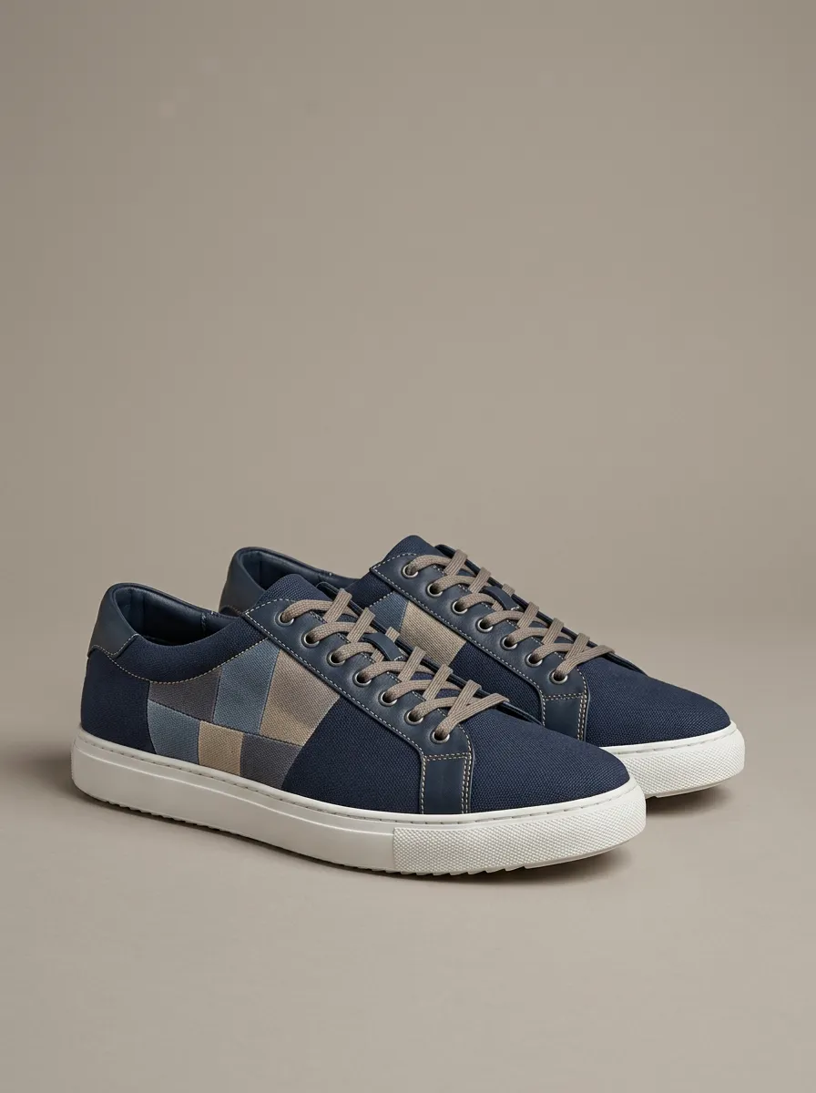 Men's Geometric Patchwork Printed Casual Shoes