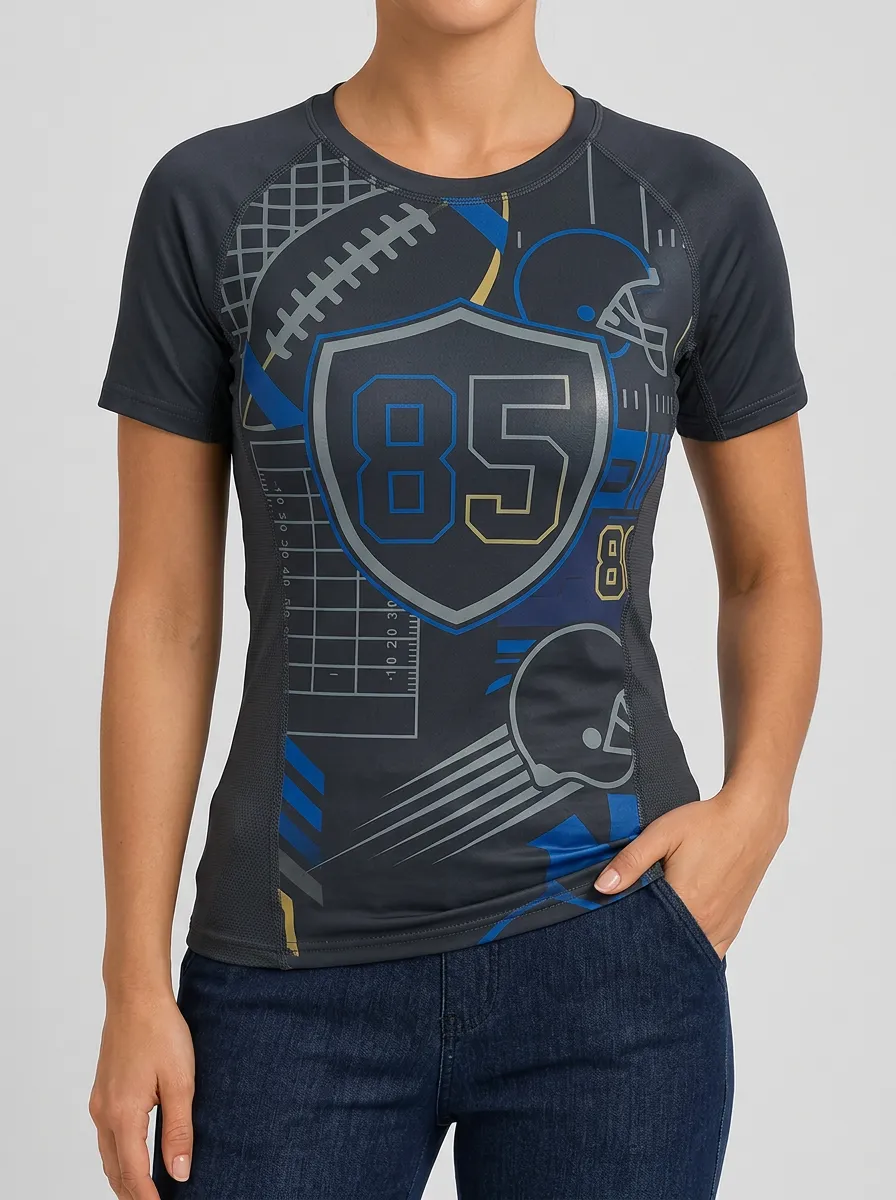 Women's American Football Fan 85 Helmet Shield Printed T-shirt