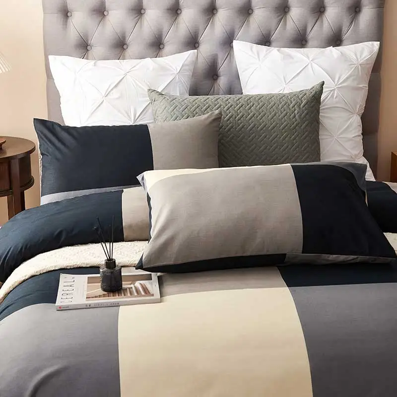Cotton Check Pattern Pillowcase Set