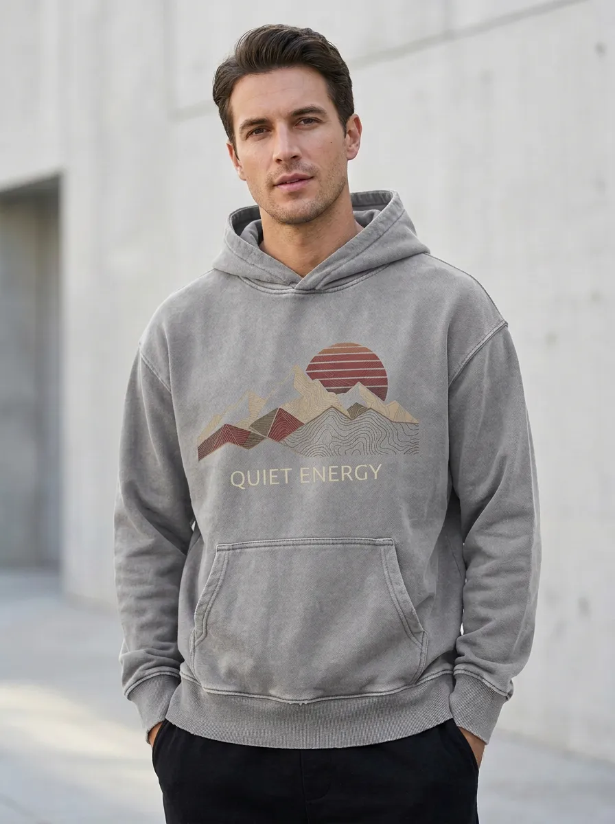Relaxed Nature Quiet Energy Mountain Sunset Hoodie