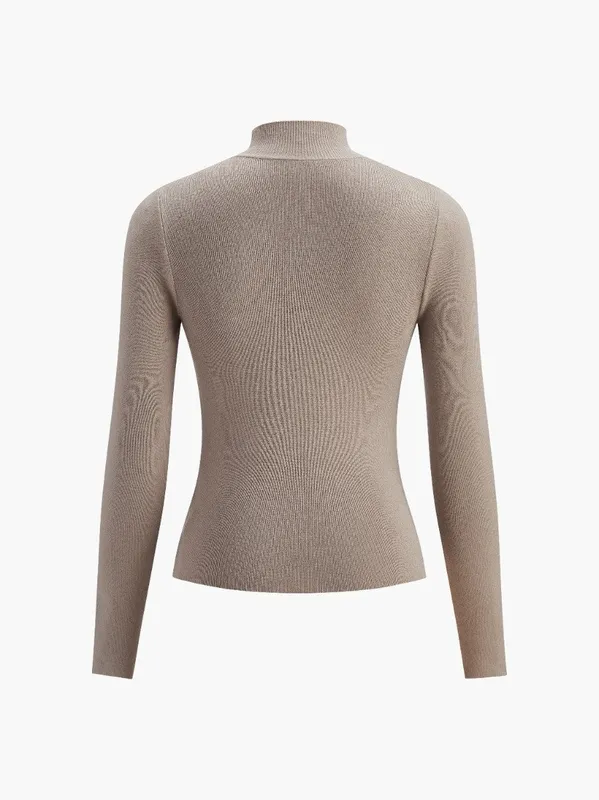 Spring Comfortable Mock High-Neck Top