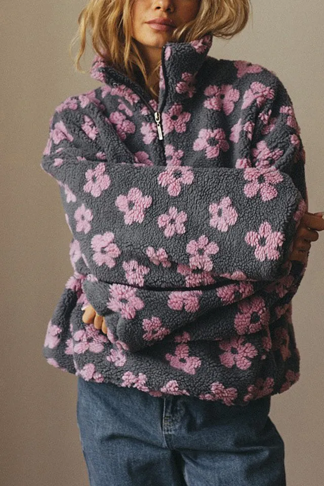 Stand-Collar Oversized Loose Jacket
