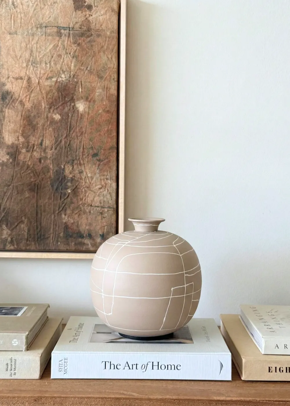 Dune Obsidian Vase Beige Small