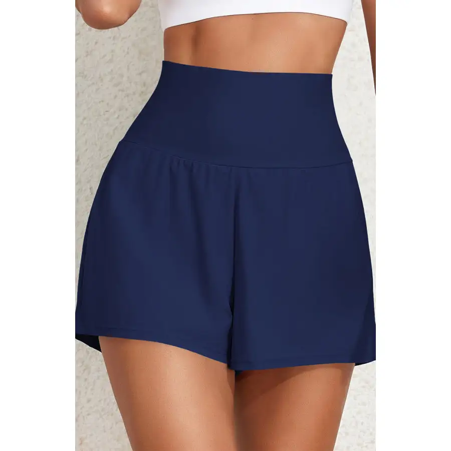 Women's High-Waist Pocketed Shorts Swim Bottom