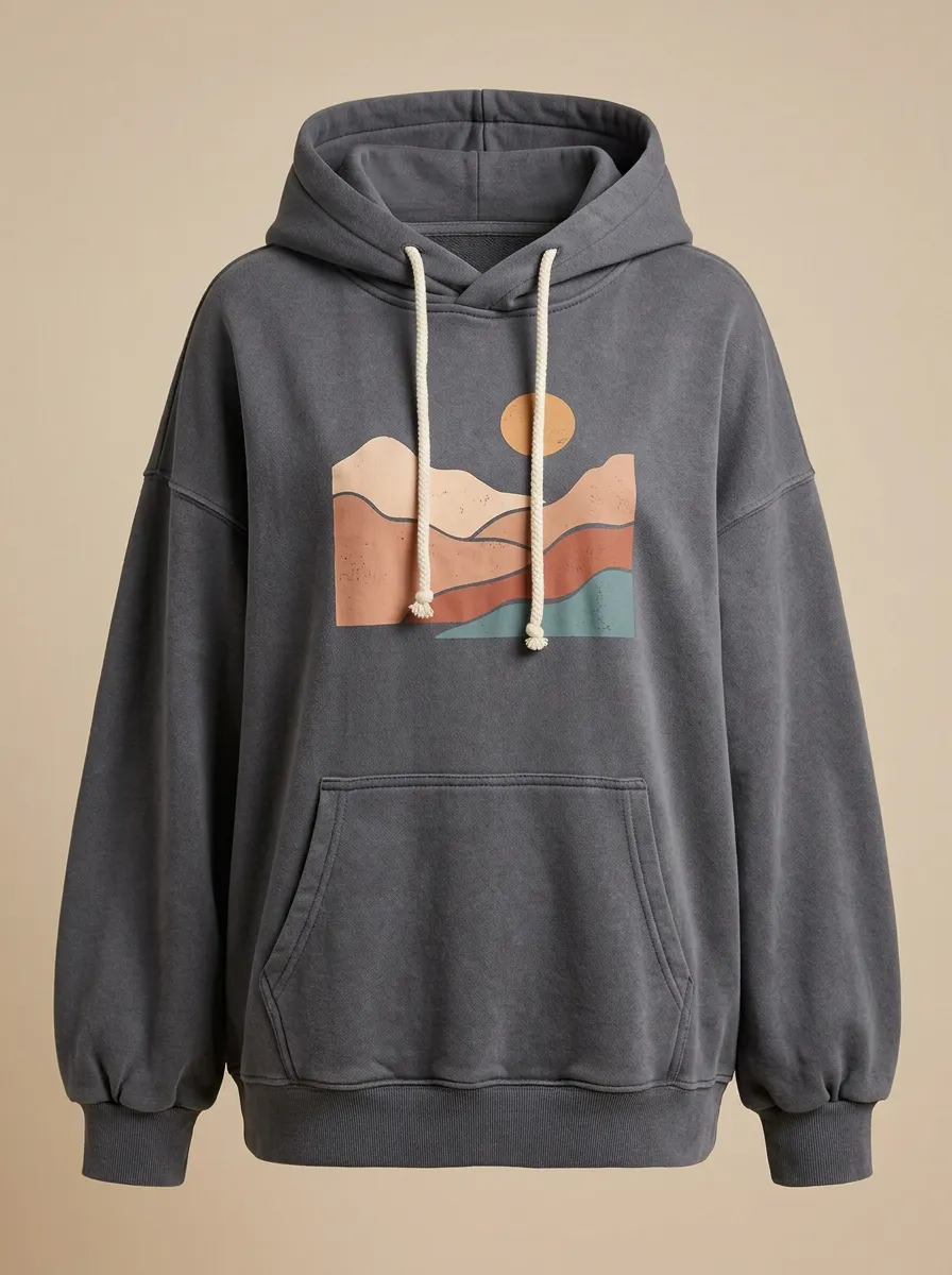 Nature Boho Mountain Sun Hoodie