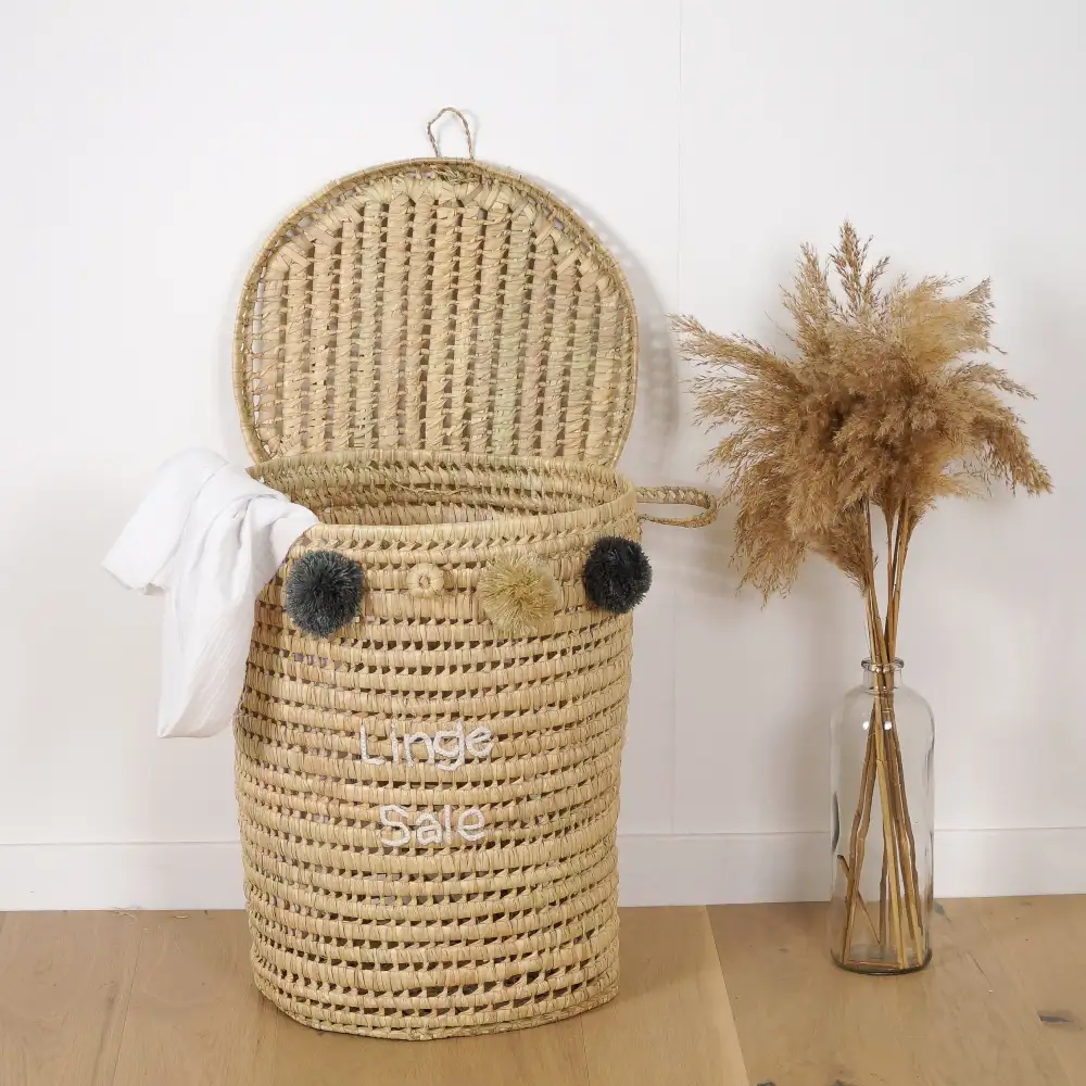 Personalized Round Palm Laundry Basket