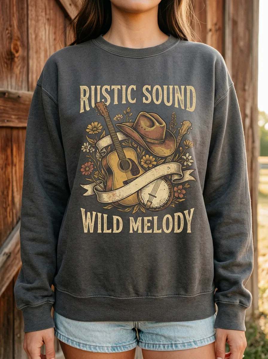 Cowboy Country Music Crewneck Sweatshirt