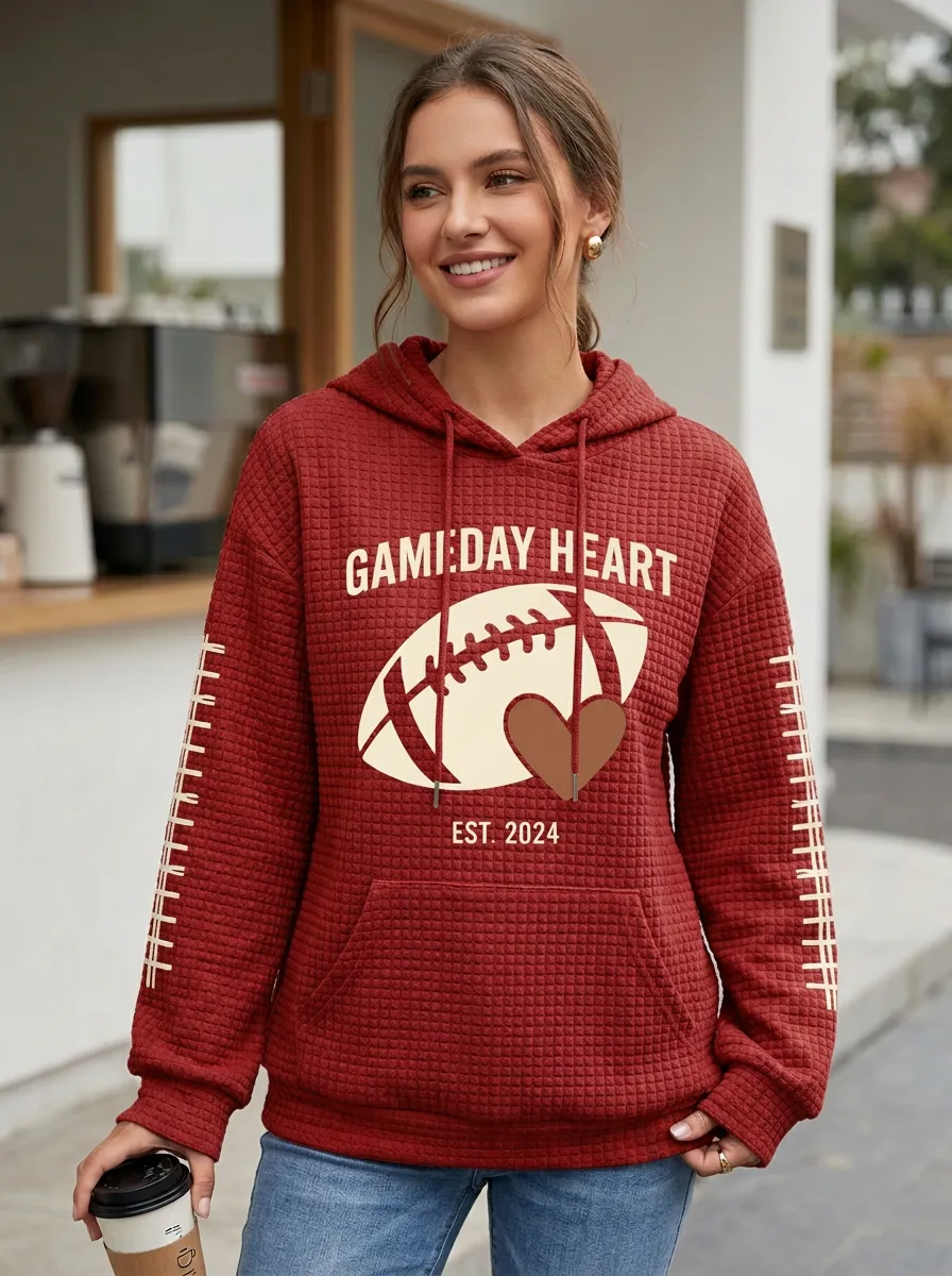 Women's Gridiron Gameday Heart Est Graphic Hoodie