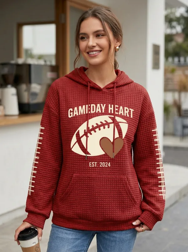 Women's Gridiron Gameday Heart Est Graphic Hoodie