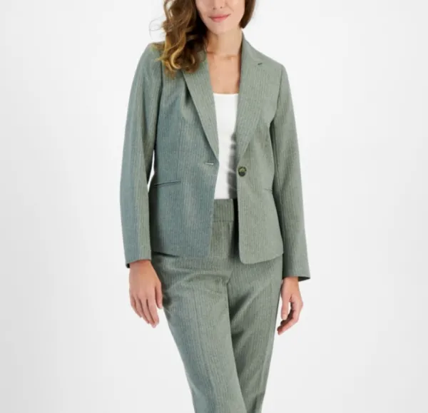 Pinstripe Long Sleeve Pocket Jacket