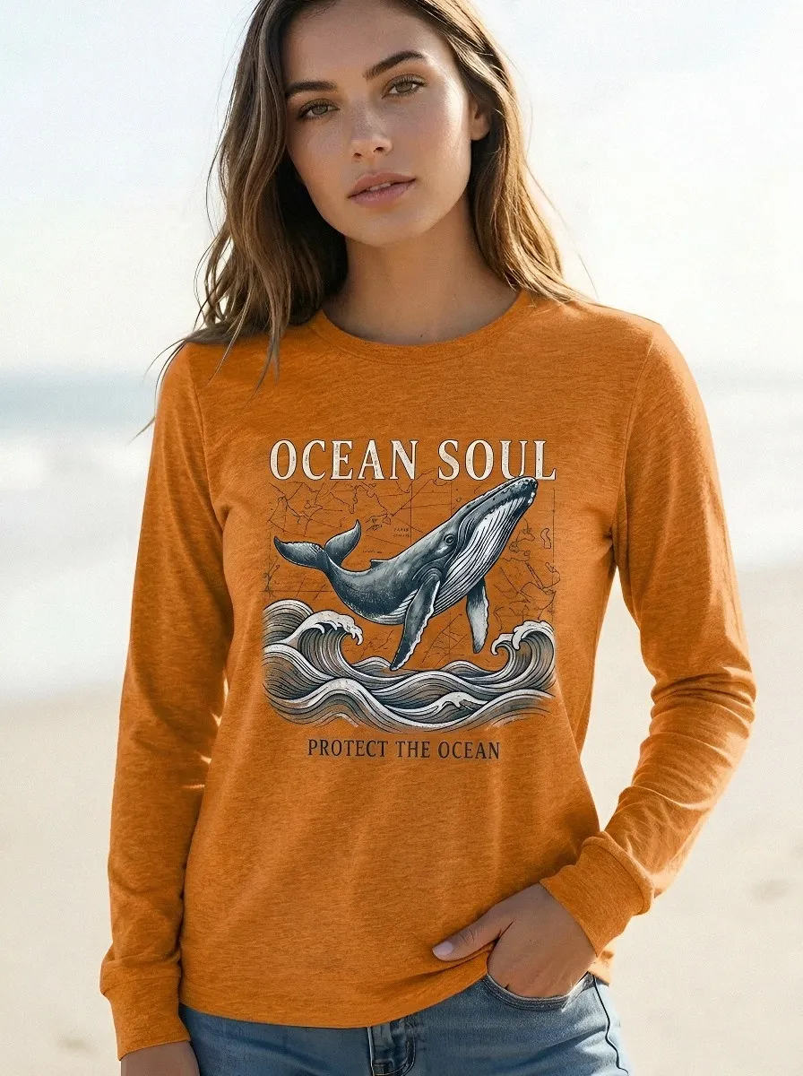 Ocean Lover Whale T-Shirt Modern
