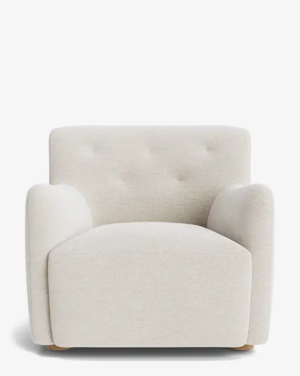 Tufted Oak Lounge Chair