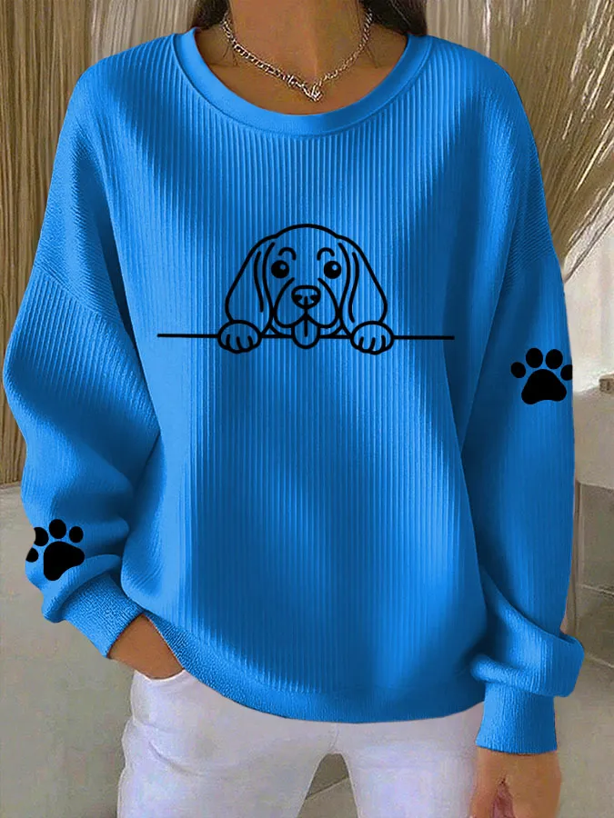 Women'S Dachshund Print Casual Sweatshirt
