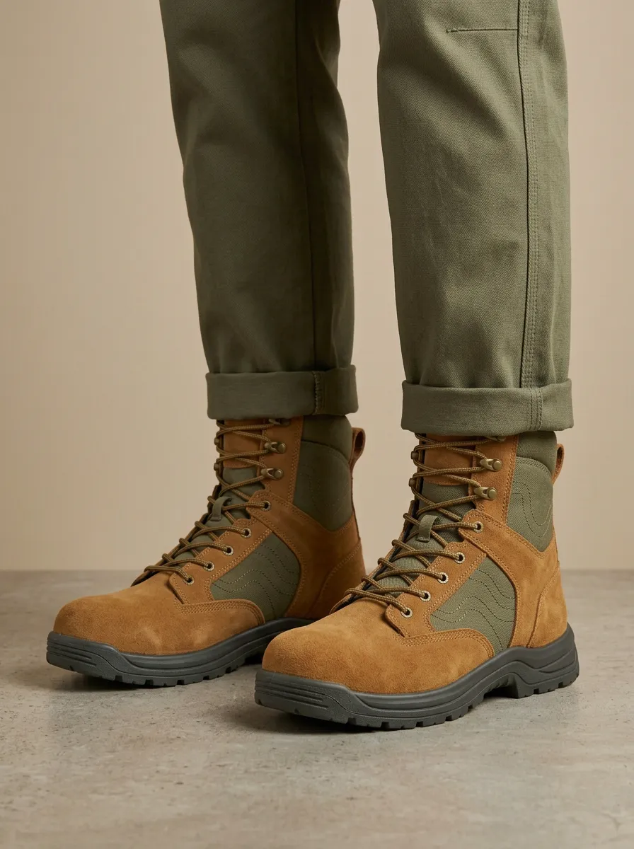 Unisex Outdoor Tactical Suede Print Work Boots