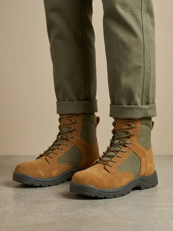 Unisex Outdoor Tactical Suede Print Work Boots