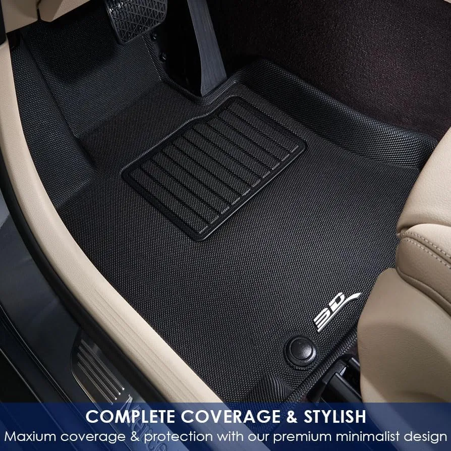 3D MAXpider All Weather Floor Mats for Mini Cooper/Hardtop/3-Door (F56) 2014-2023 Tailored Car Floor Mats Kagu Series (1st & 2nd Row)