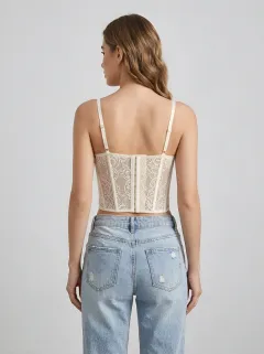 Button-Front Women's Corset Top