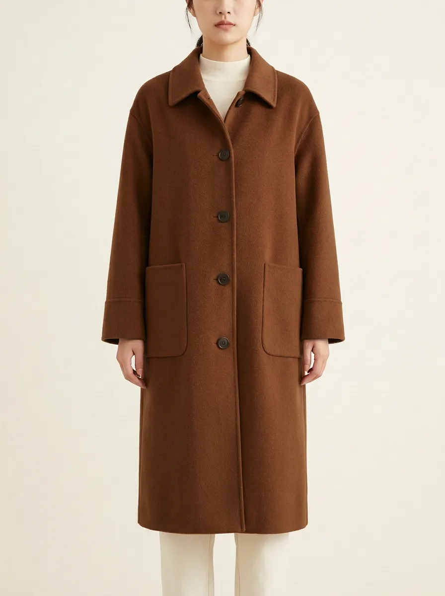 Refined Wool-Blend Outerwear Coat