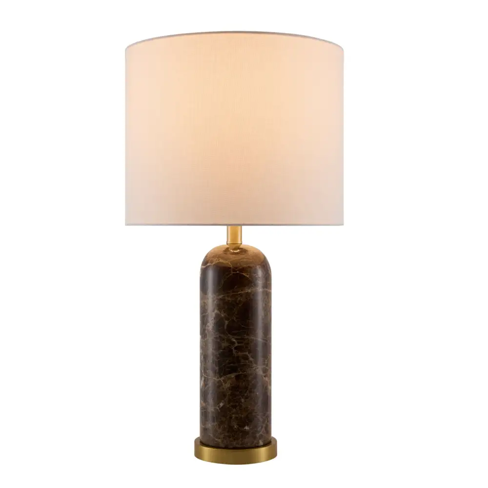 Brushed Marble Linen Table Lamp