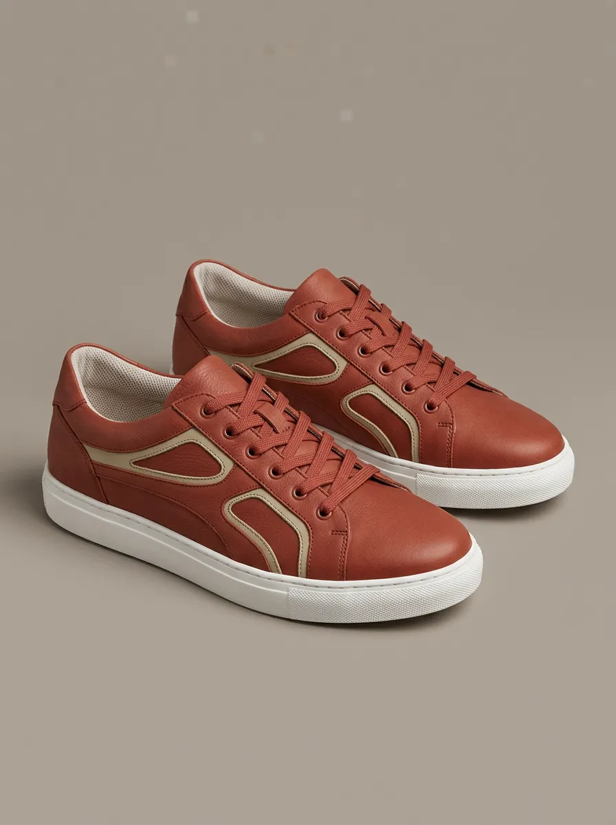 Unisex Minimalist Contrast Panel Printed Casual Shoes