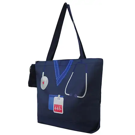 Refined Nurse Motif Canvas Tote Bag