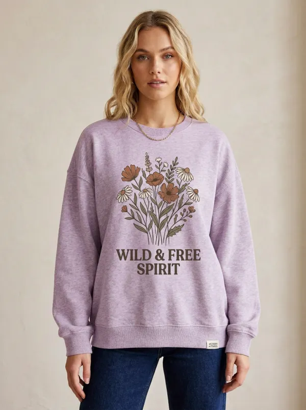 Wild And Free Spirit Boho Flower Sweatshirt