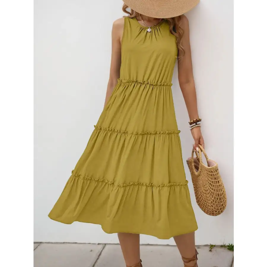 Frill Tiered Midi Dress