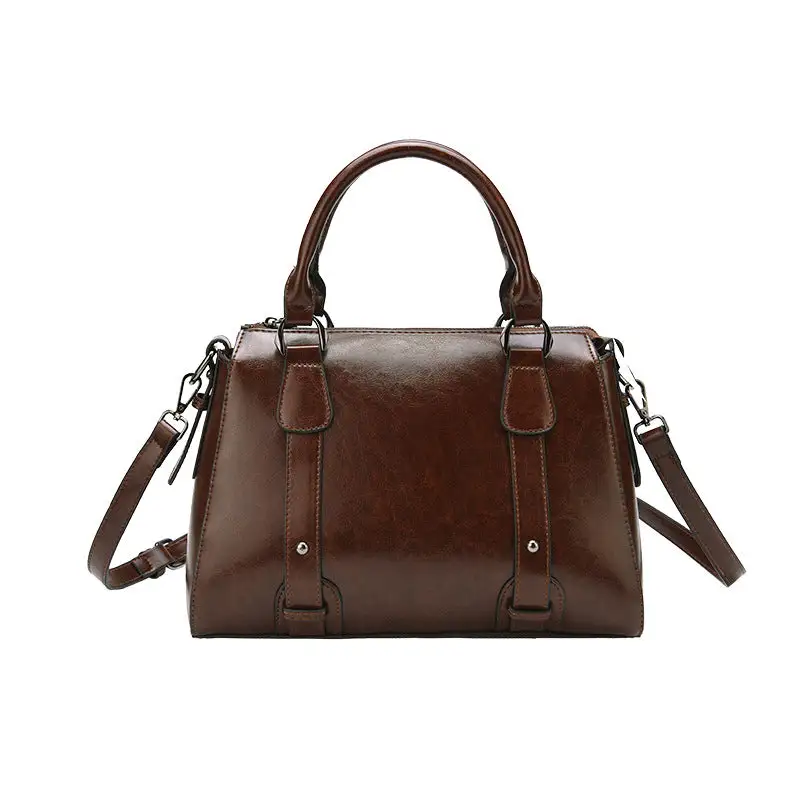 Structured Leather Crossbody Bag