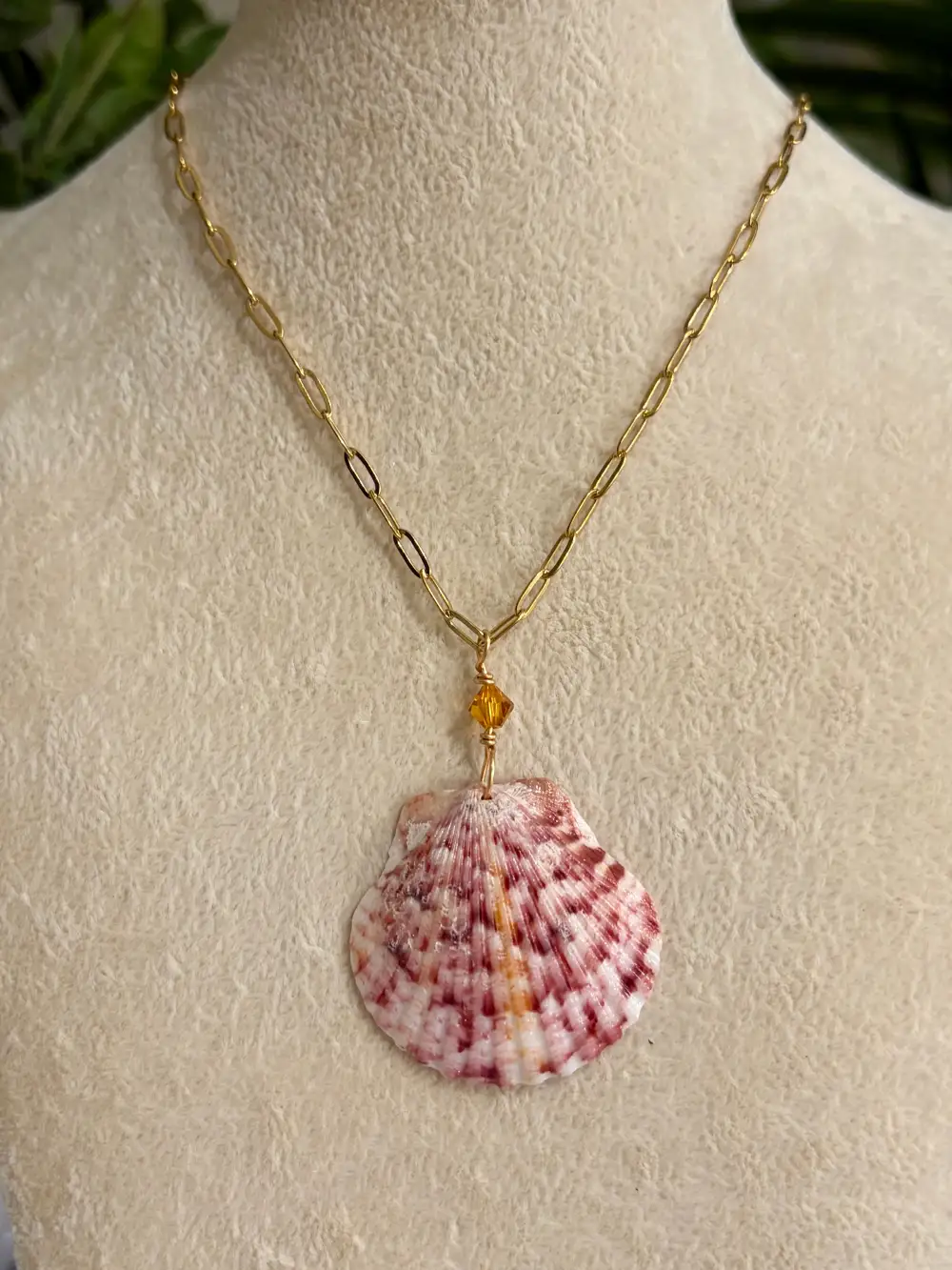 Radiant Calico Shell Necklace
